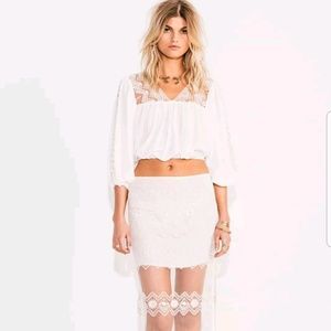 NWT $154 JEN/'S PIRATE BOOTY BLACK FESTIVAL BOHO /"LUST/" CROP TOP XS